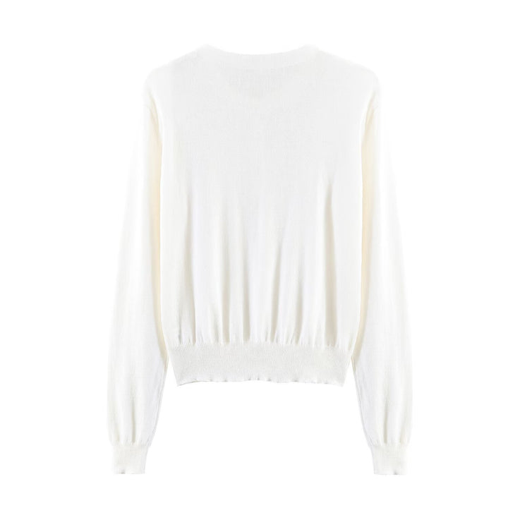 Damen Feiner Strickpullover mit Henley-Knopfleiste, V-Ausschnitt und gerafftem Bund Drune