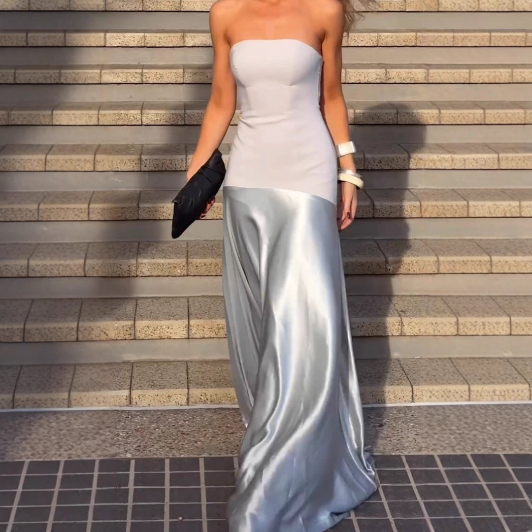 Damen Abendkleid mit eleganter Passform und schimmerndem Rock Drune
