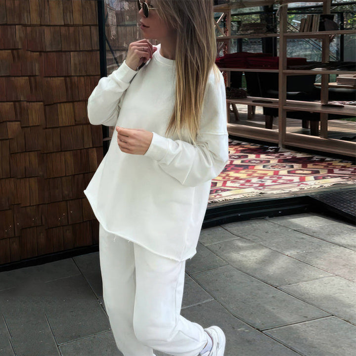 Damen kuscheliges oversized Sweatshirt und Jogginghose Set aus French Terry Drune