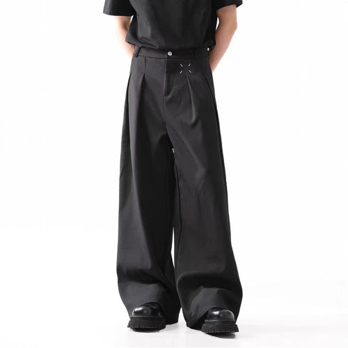 Herren Weite Anzughosen mit dekorativen Falten Drune