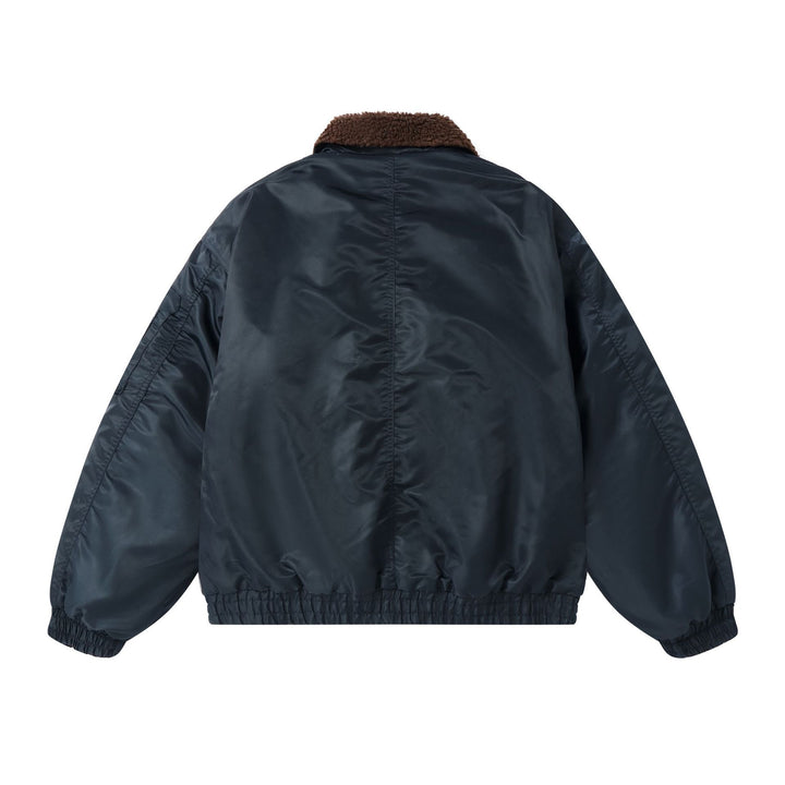 Herren Kurzer gesteppter Bomber mit Teddykragen und Multifunktionstaschen Drune