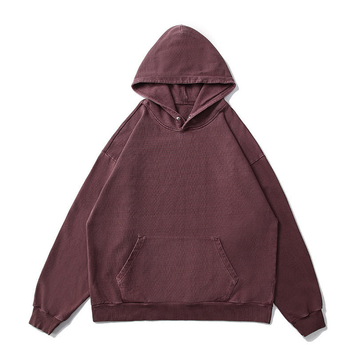 Unisex Oversize-Kapuzenpullover mit Kängurutasche und Vintage-Waschung Drune