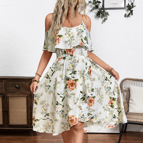 Damen Verspieltes Blumen-Überwurfkleid Drune