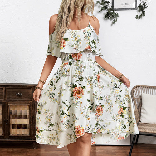 Damen Verspieltes Blumen-Überwurfkleid Drune