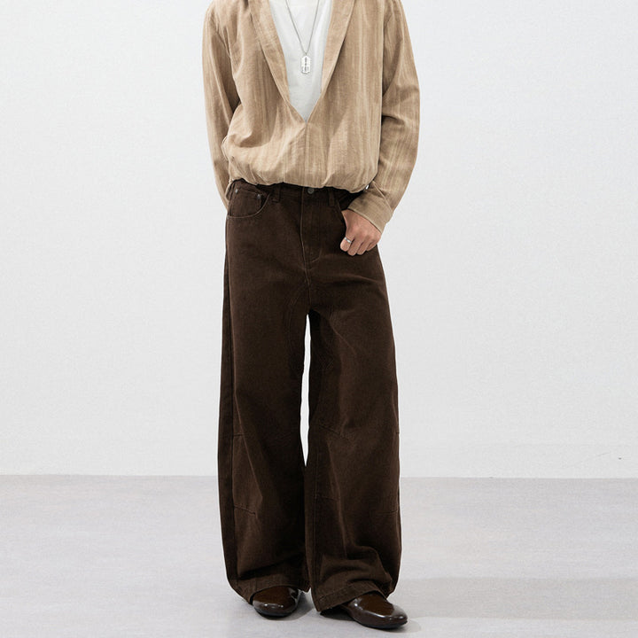 Herren Ultraweite Baggy-Hose mit markanter Schrittpasse und verstärkten Kniepanelen Drune