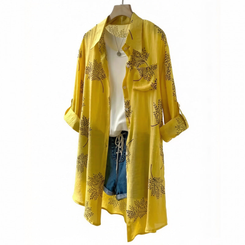 Damen Blusenshirt mit blumigem Motiv und legerem Schnitt Drune