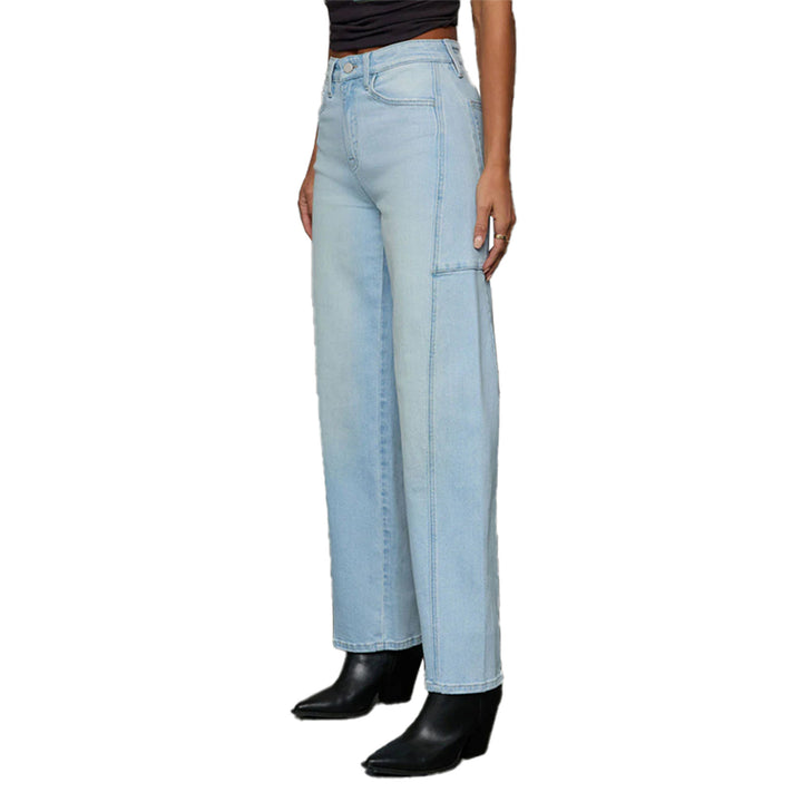 Damen High-Waist Jeans in weiter Beinform mit seitlicher Tasche Drune