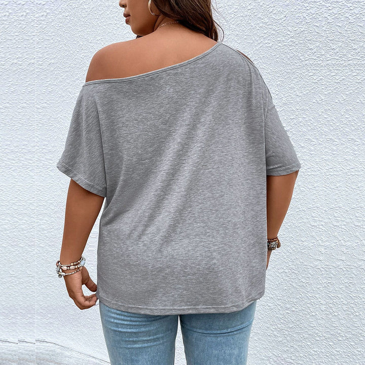 Damen lässiges Off-Shoulder T-Shirt mit modischen Trägerdetails Drune