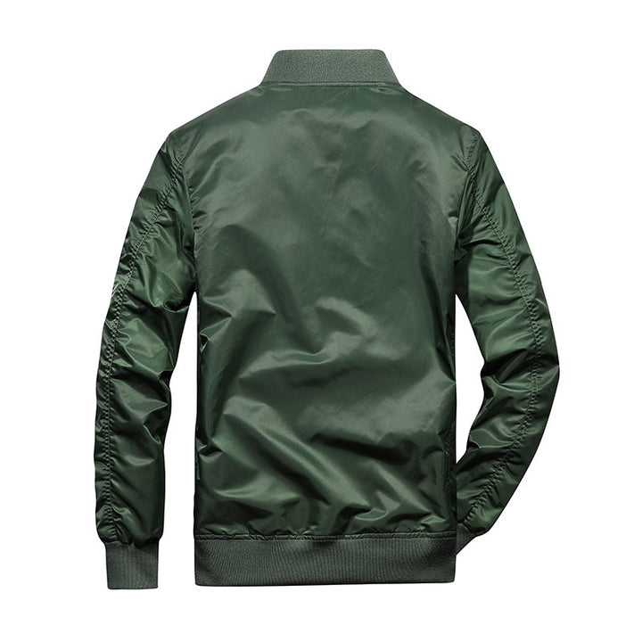 Herren Leichte Bomberjacke im Aviator‑Stil mit kontrastierendem Innenfutter und Ärmeltasche Drune