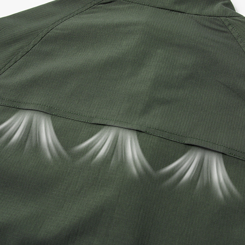 Herren leichte Outdoor-Jacke mit hohem Kragen Drune