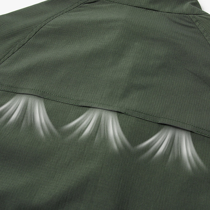 Herren leichte Outdoor-Jacke mit hohem Kragen Drune
