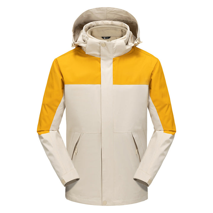 Herren Wasserabweisende Softshell-Jacke mit verstellbarer Kapuze und verdeckten Reißverschlusstaschen Drune