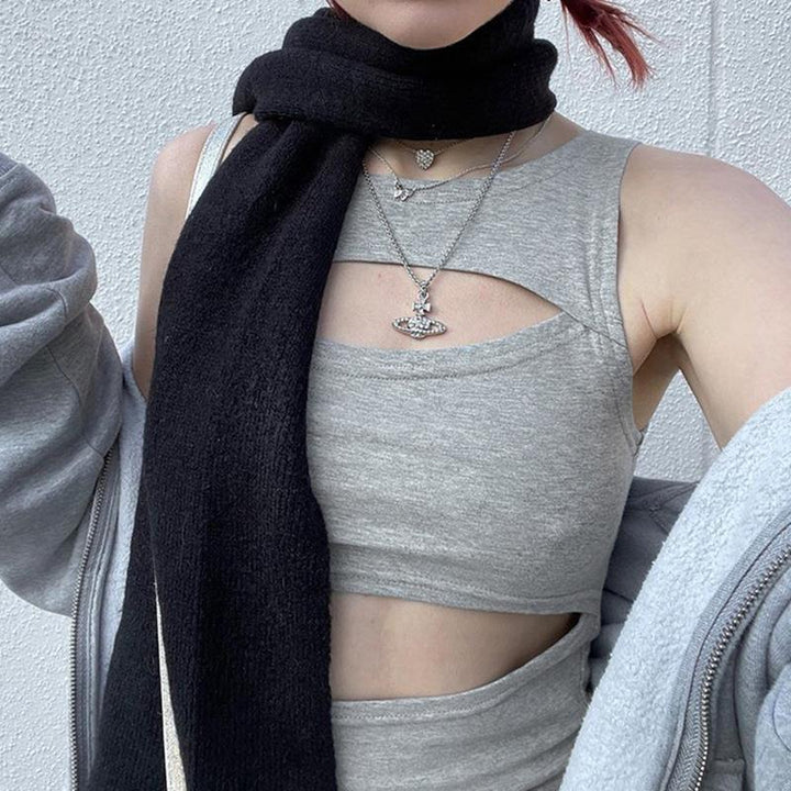 Damen sportliches Crop-Top mit Cut-Out-Design und atmungsaktivem Stoff Drune