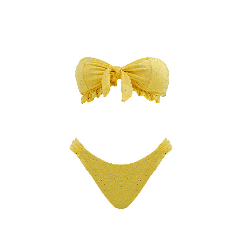 Damen Bandeau-Bikini mit verspieltem Rüschendesign Drune