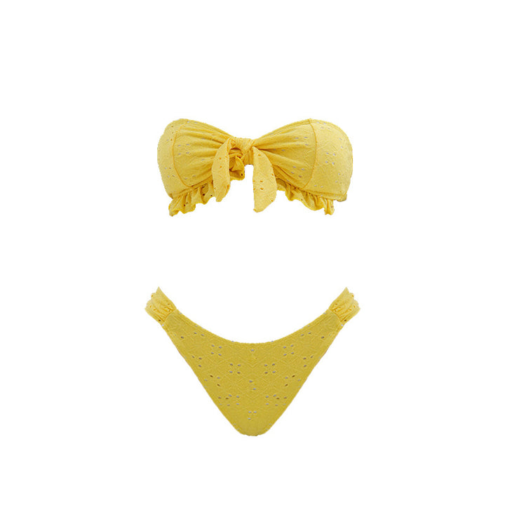 Damen Bandeau-Bikini mit verspieltem Rüschendesign Drune