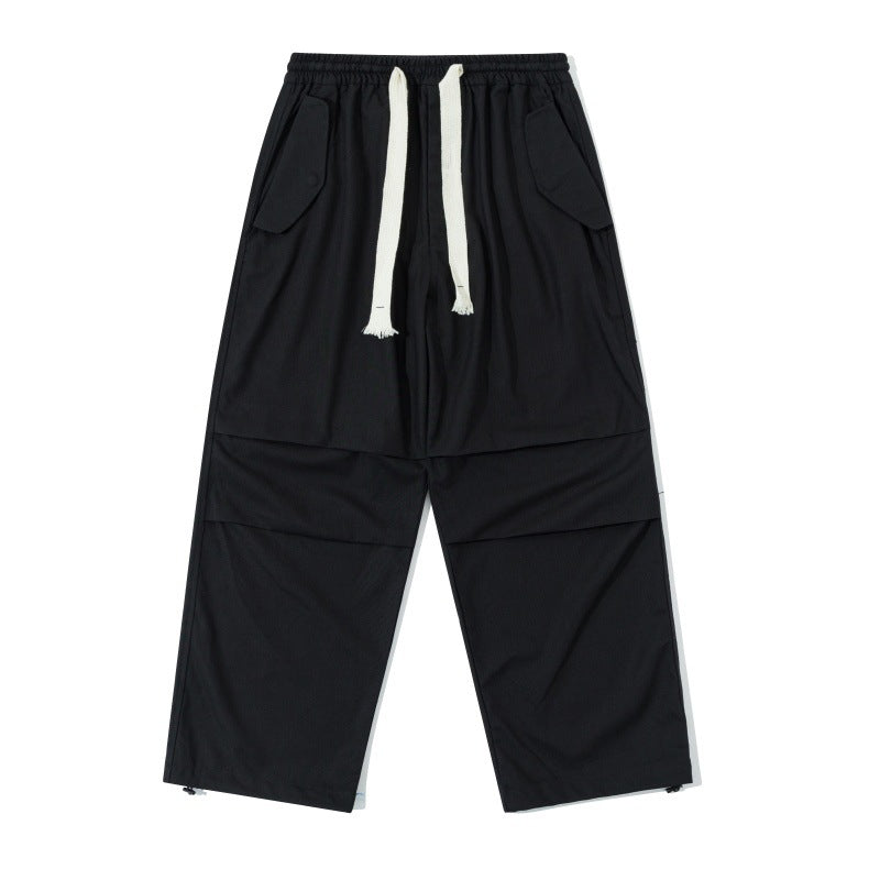 Unisex Weite Utility-Cargohose mit elastischem Bund, Kordelzug und verstellbarem Saum Drune