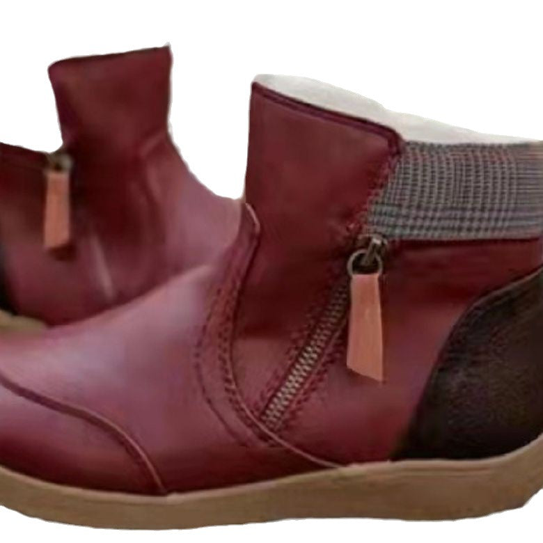Damen Komfortable Stiefeletten mit modischem Reißverschluss und ergonomischer Sohle Drune