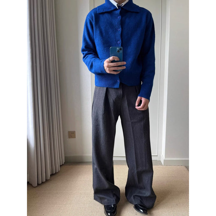 Herren Modische Strickjacke mit eleganter Knopfleiste Drune