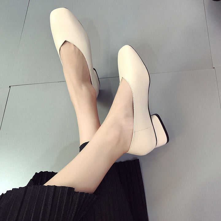 Damen komfortable Ballerinas mit eleganter Absatzform Drune