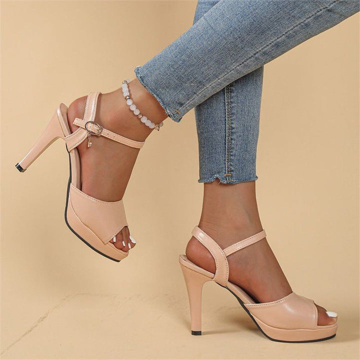 Damen Plateau-Sandalen mit eleganter Rollenschnalle Drune
