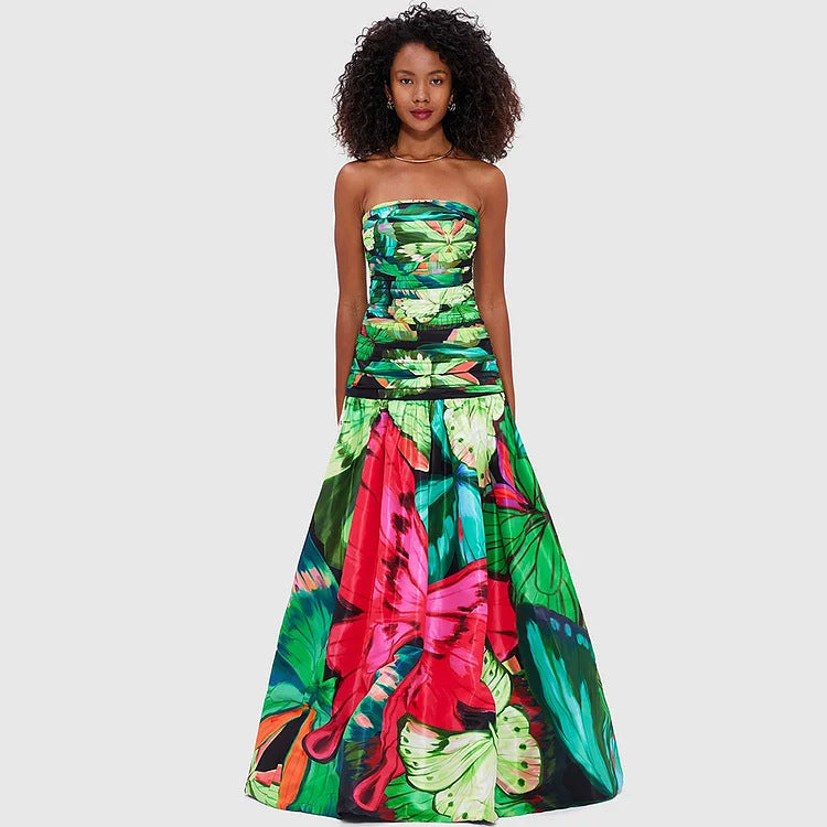 Damen Floral Druck Einteiler-Badeanzug Drune