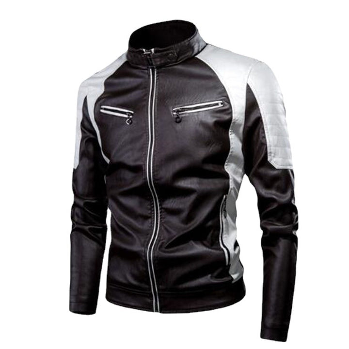 Herren Kunstleder-Pilotenblouson im Rennsportstil mit gesteppter Schulterpartie Drune