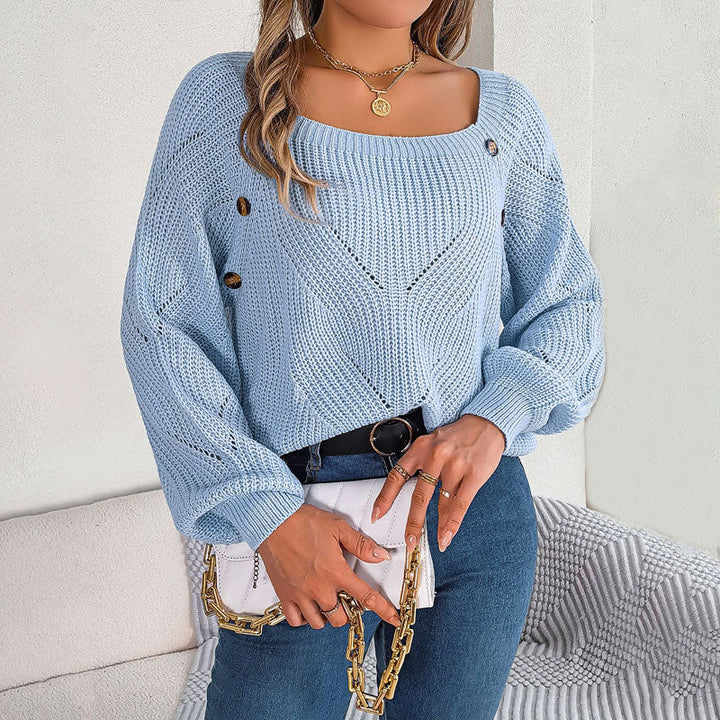 Drune | Bequemer Einfarbiger Strickpullover Für Freizeit