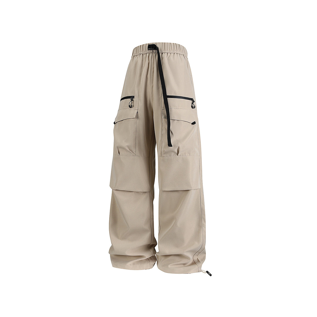 Herren Weite Utility-Cargohose mit verstärkten Kniepassen, Zipper- und Klappfächern Drune