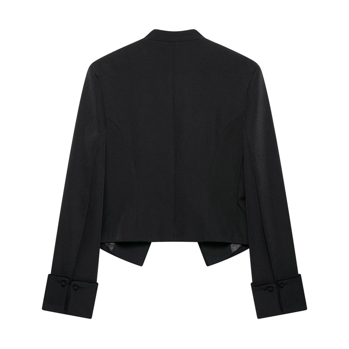Damen Kurze militärinspirierte Bolerojacke mit Stehkragen und Zierkordeln Drune