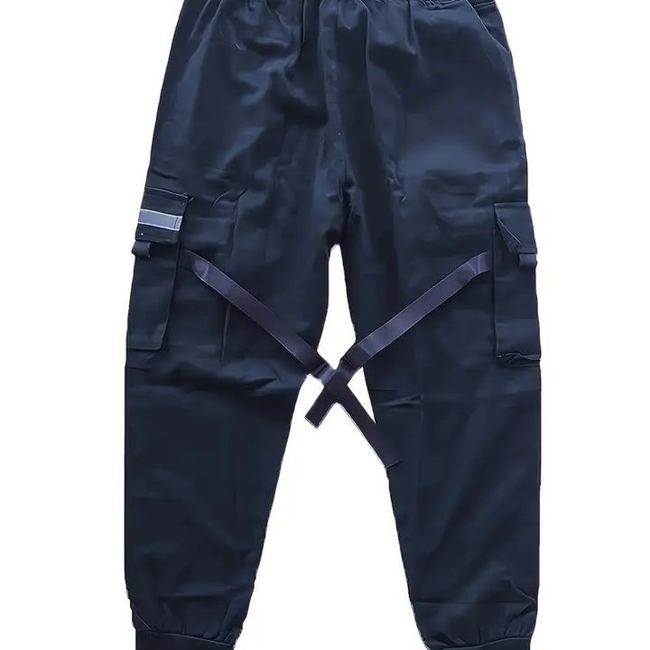 Herren Technische Cargo-Jogginghose mit Mehrfachtaschen, Gurtriemen & elastischem Bündchen Drune