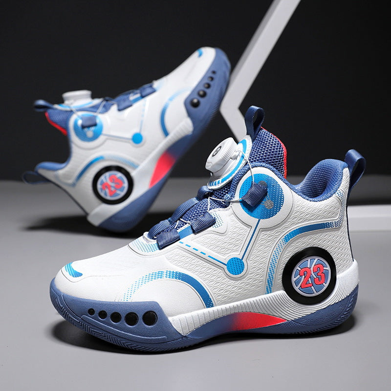 Unisex futuristische High‑Top Basketball‑Sneaker mit Drehverschlusssystem und gepolsterter Wabenzwischensohle Drune