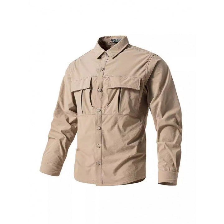 Herren Leichte Hemdenjacke im Utility‑Stil mit aufgesetzten Brustklappen und Knopfleiste Drune