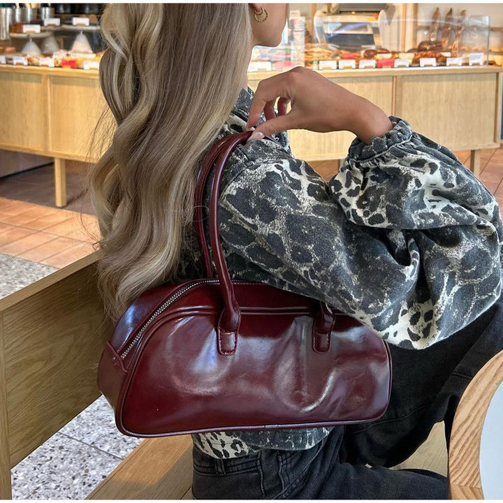 Damen Handtasche im eleganten Retro-Design mit ergonomischem Tragegriff Drune