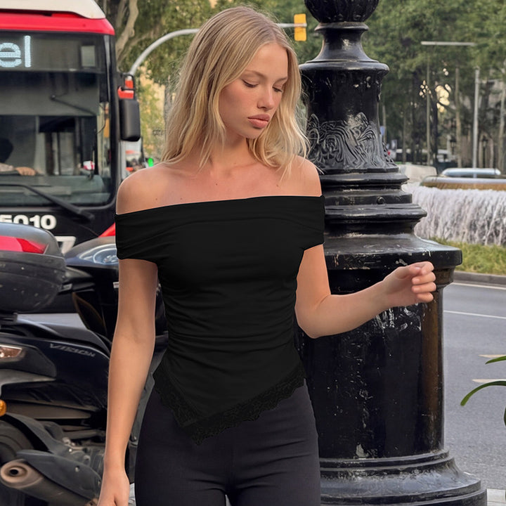 Damen Charmantes Off-Shoulder Top Drune
