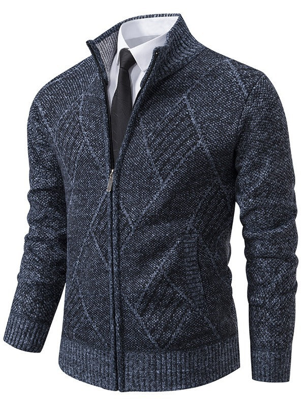 Herren Strickjacke mit modernem Zopfdesign und praktischem Reißverschluss Drune