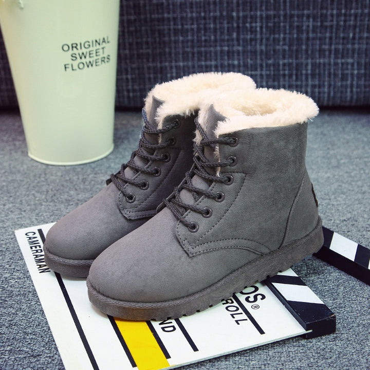 Damen gefütterte Winterboots mit strapazierfähigem Obermaterial und rutschfester Sohle Drune