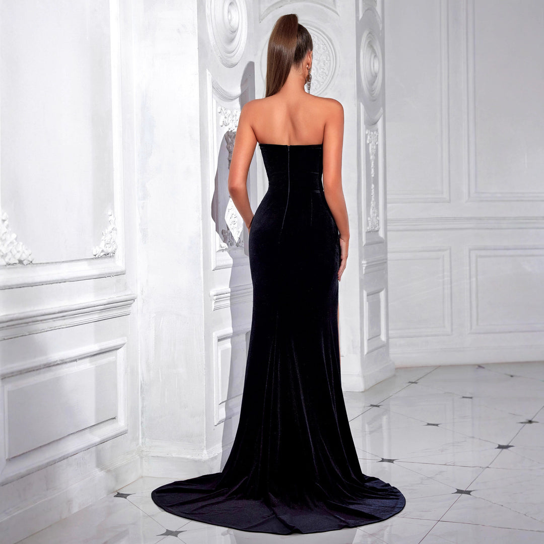 Damen Luxuriöses Abendkleid mit transparentem Oberteil und figurbetonendem Schnitt Drune