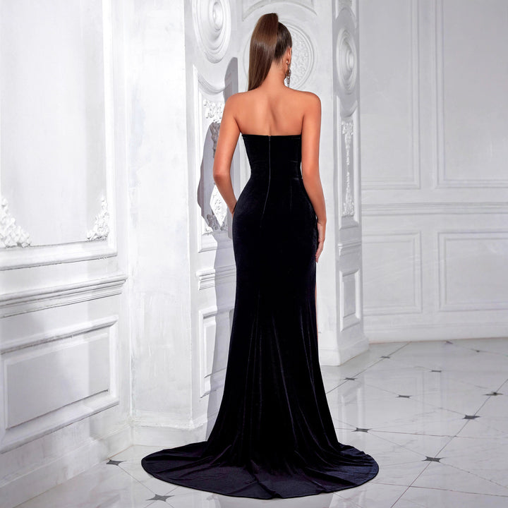 Damen Luxuriöses Abendkleid mit transparentem Oberteil und figurbetonendem Schnitt Drune