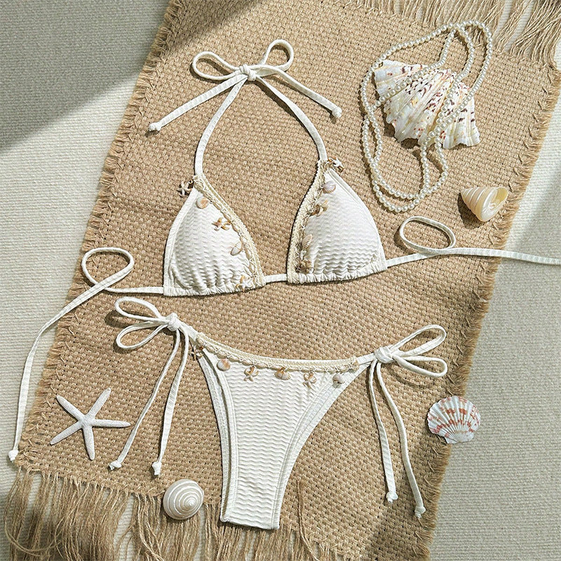 Damen Triangel-Bikini Set mit floralen Akzenten Drune