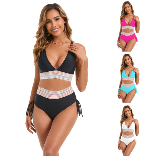 Damen Hochtailliertes Bikini-Set mit trendigen Schnürdetails Drune