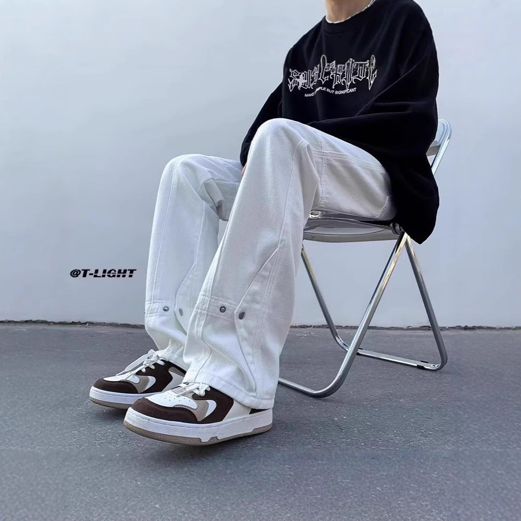 Damen Lässige Weitgeschnittene Chino-Hose Drune