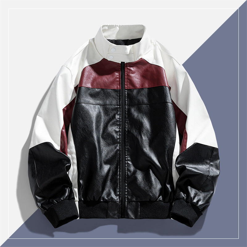 Damen Trendige Bikerjacke im Color-Block-Stil Drune