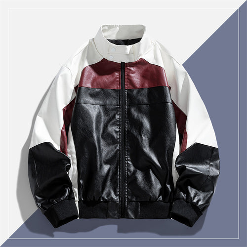 Damen Trendige Bikerjacke im Color-Block-Stil Drune