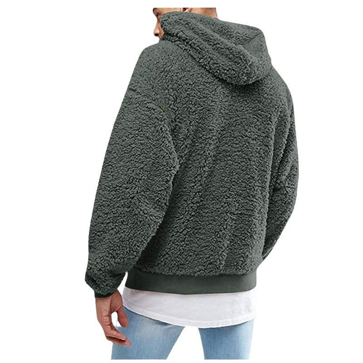 Herren kuschelige Fleece-Hoodie mit hohem Kragen Drune