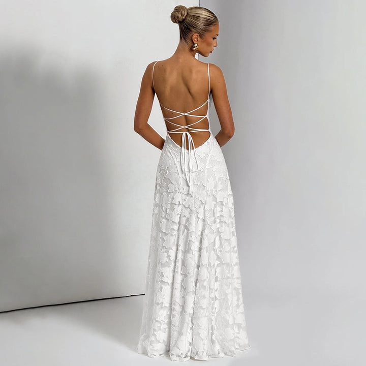 Damen Maxikleid mit zartem Blumendesign und schwingendem Saum Drune