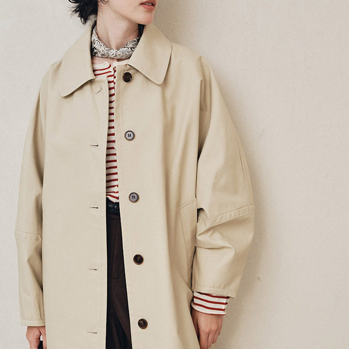 Damen Lange Trenchcoat Drune
