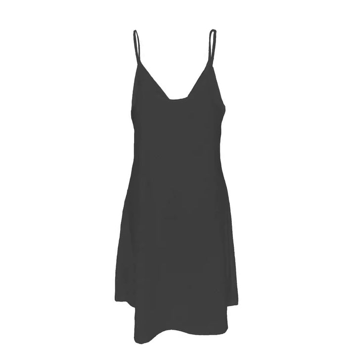 Damen Ärmelloses Sommerkleid mit dekorativem Lochmuster und V-Ausschnitt Drune