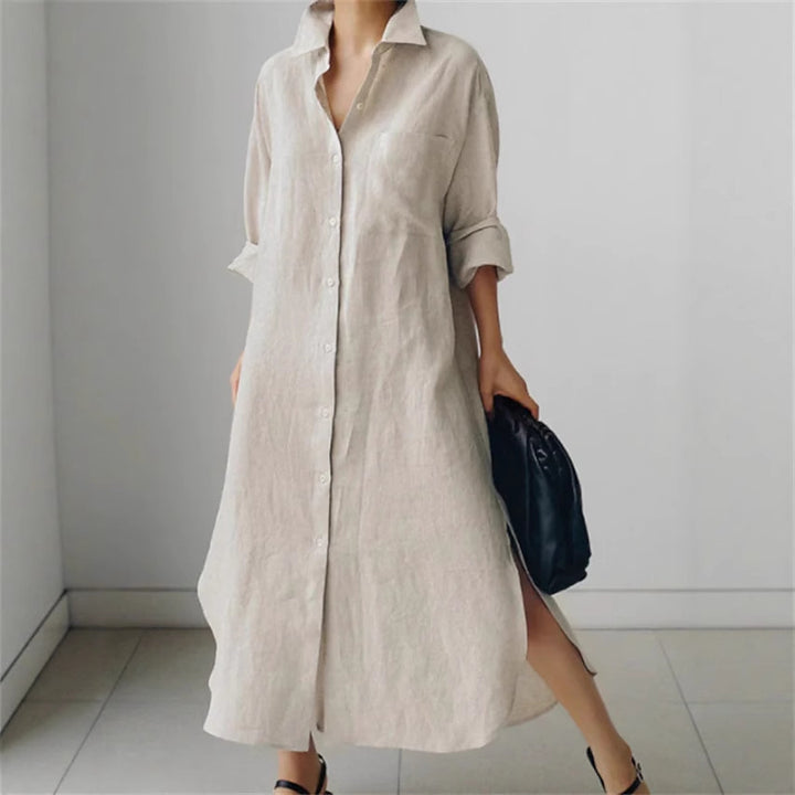 Damen Langarmhemdkleid Drune