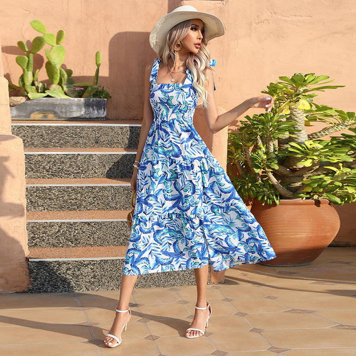Damen Sommerliches Maxikleid mit verspielt geschnittenem Rock Drune