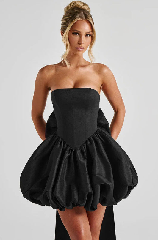 Damen Ballkleid mit voluminösem Rock und schulterfreiem Design Drune